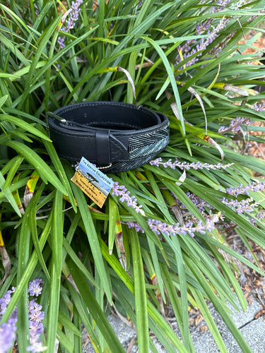 TKC Charlotte Beaded Belt Wide Width - Black Silver Buckle