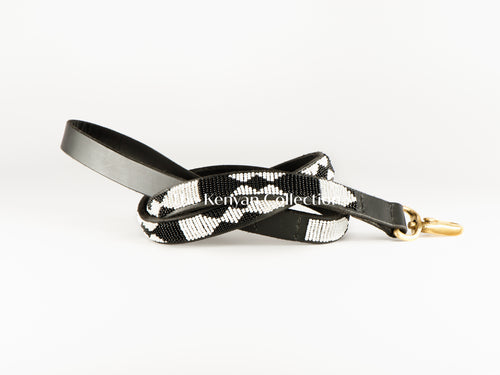 Ebony & Ivory Beaded Dog Lead