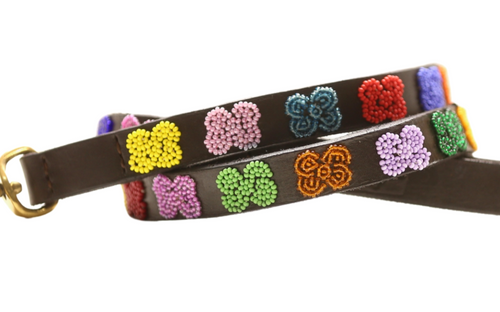 Flower Power Beaded Dog Lead