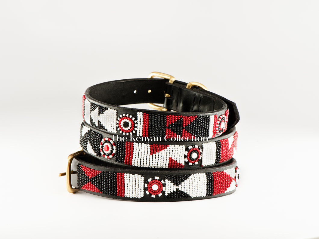 Maasai Shield Beaded Dog Collar